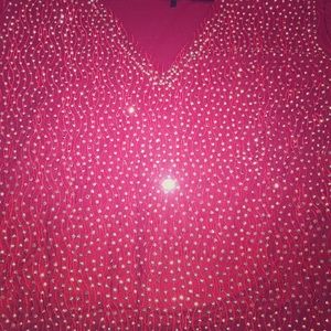 Sliver studded red dress